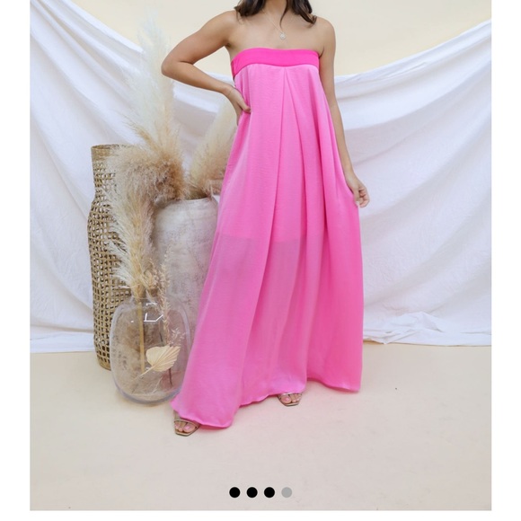 Strapless pink maxi dress - Picture 3 of 3